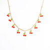 Wholesale Stainless Steel And Acrylic Women's Handmade Jewelry Set With Plants Flowers Pattern And Electroplating Process Necklace And Hand Jewelry