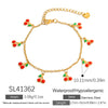 Wholesale Stainless Steel And Acrylic Women's Handmade Jewelry Set With Plants Flowers Pattern And Electroplating Process Necklace And Hand Jewelry