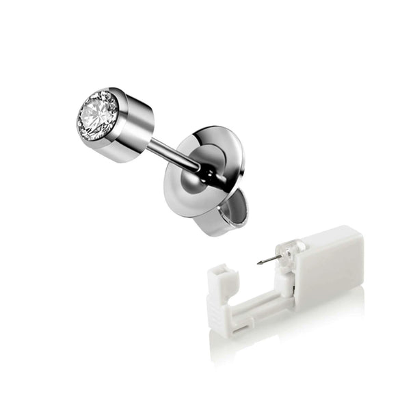 Wholesale Stainless Steel And Ceramic Ear Piercing Artifact With Geometric Design And Electroplating Treatment
