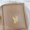 Wholesale Stainless Steel And Copper Animal Zodiac Pattern Luxury Style Fashionable Full Diamond Necklace Unisex Clavicle Chain