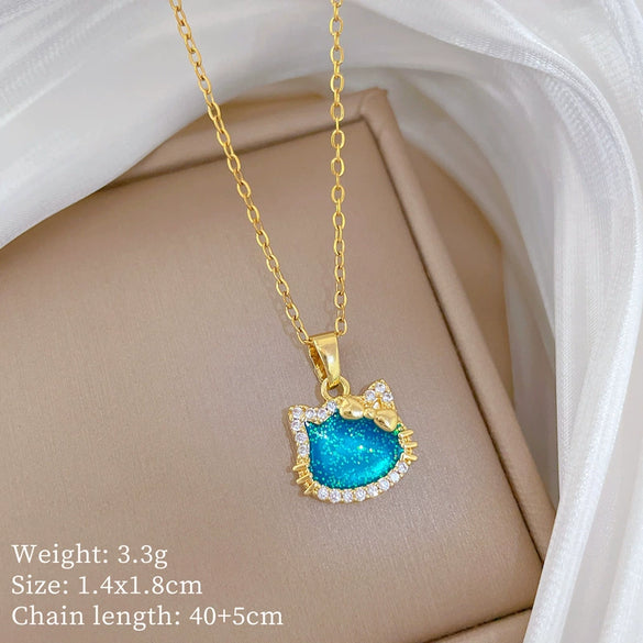 Wholesale Stainless Steel And Copper Animal Zodiac Pattern Luxury Style Fashionable Full Diamond Necklace Unisex Clavicle Chain