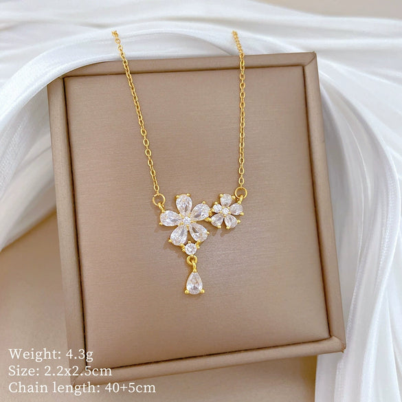 Wholesale Stainless Steel And Copper Animal Zodiac Pattern Luxury Style Fashionable Full Diamond Necklace Unisex Clavicle Chain