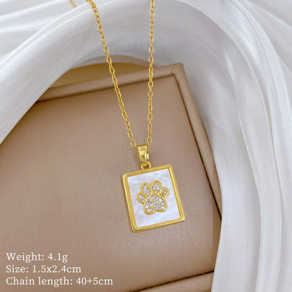 Wholesale Stainless Steel And Copper Animal Zodiac Pattern Luxury Style Fashionable Full Diamond Necklace Unisex Clavicle Chain
