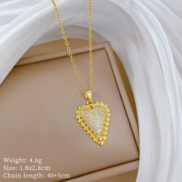 Wholesale Stainless Steel And Copper Animal Zodiac Pattern Luxury Style Fashionable Full Diamond Necklace Unisex Clavicle Chain