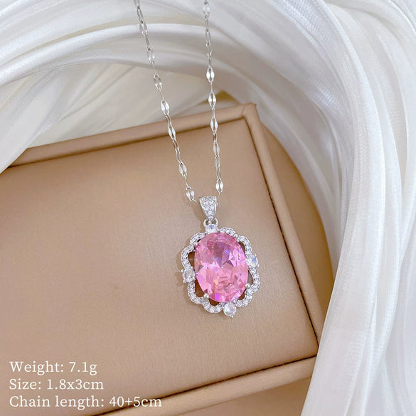 Wholesale Stainless Steel And Copper Animal Zodiac Pattern Luxury Style Fashionable Full Diamond Necklace Unisex Clavicle Chain