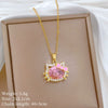Wholesale Stainless Steel And Copper Animal Zodiac Pattern Luxury Style Fashionable Full Diamond Necklace Unisex Clavicle Chain