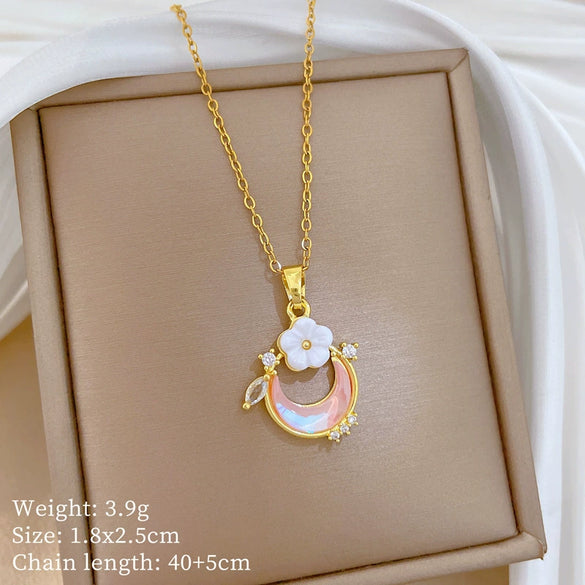 Wholesale Stainless Steel And Copper Animal Zodiac Pattern Luxury Style Fashionable Full Diamond Necklace Unisex Clavicle Chain