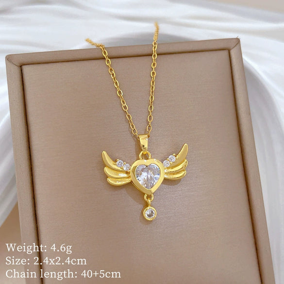 Wholesale Stainless Steel And Copper Animal Zodiac Pattern Luxury Style Fashionable Full Diamond Necklace Unisex Clavicle Chain