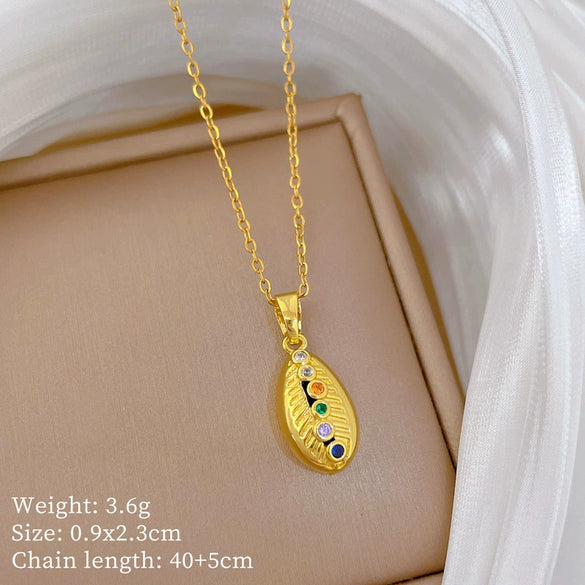 Wholesale Stainless Steel And Copper Animal Zodiac Pattern Luxury Style Fashionable Full Diamond Necklace Unisex Clavicle Chain