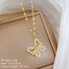 Wholesale Stainless Steel And Copper Animal Zodiac Pattern Luxury Style Fashionable Full Diamond Necklace Unisex Clavicle Chain
