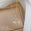 Wholesale Stainless Steel And Copper Animal Zodiac Pattern Luxury Style Fashionable Full Diamond Necklace Unisex Clavicle Chain