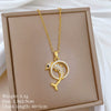 Wholesale Stainless Steel And Copper Animal Zodiac Pattern Luxury Style Fashionable Full Diamond Necklace Unisex Clavicle Chain