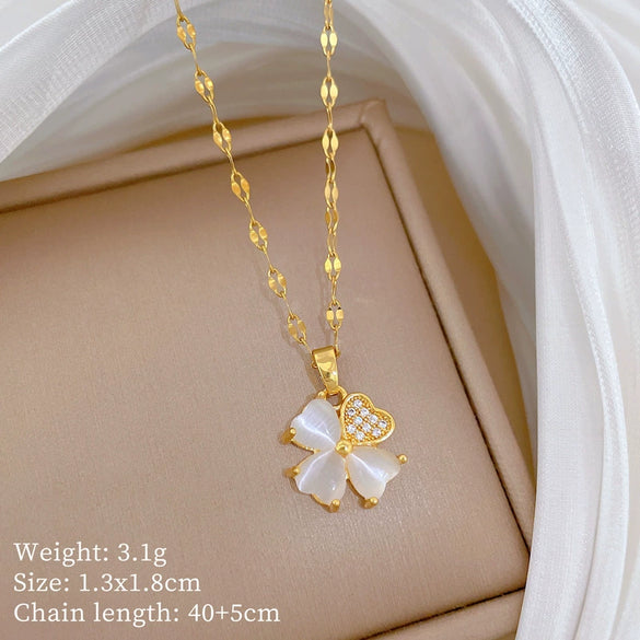 Wholesale Stainless Steel And Copper Animal Zodiac Pattern Luxury Style Fashionable Full Diamond Necklace Unisex Clavicle Chain
