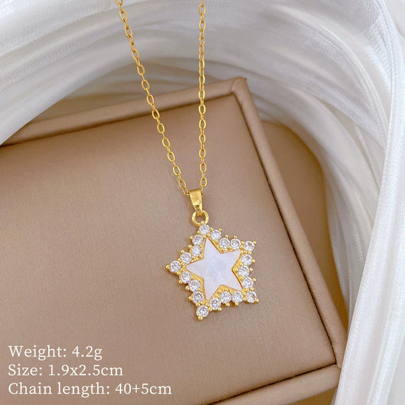 Wholesale Stainless Steel And Copper Animal Zodiac Pattern Luxury Style Fashionable Full Diamond Necklace Unisex Clavicle Chain