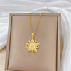 Wholesale Stainless Steel And Copper Geometric And Cartoon Style Hollow Cat Eye Star Pendant Necklace For Women And Men
