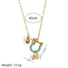 Wholesale Stainless Steel And Copper Geometric Light Luxury Style Electroplated Horseshoe Shell Pendant Necklace And Bracelet
