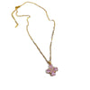 Wholesale Stainless Steel And Copper Geometric Lucky Grass Micro Diamond Plated Necklace Unisex Fine Style Clavicle Chain Accessories