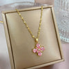 Wholesale Stainless Steel And Copper Geometric Lucky Grass Micro Diamond Plated Necklace Unisex Fine Style Clavicle Chain Accessories
