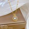 Wholesale Stainless Steel And Copper Geometric Ring And Necklace With Zircon Cartoon And Minimalist Style