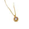 Wholesale Stainless Steel And Copper Geometric Ring And Necklace With Zircon Cartoon And Minimalist Style