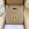 Wholesale Stainless Steel And Copper Geometric Style Love Cross Pendant Unisex Necklace