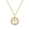 Wholesale Stainless Steel And Copper Geometric Style Love Cross Pendant Unisex Necklace