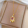 Wholesale Stainless Steel And Copper Jewelry Geometric Pearl Butterfly Zircon Light Luxury Elegant Gorgeous Diamond Necklace Unisex Allmatch Clavicle Chain