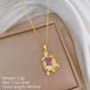 Wholesale Stainless Steel And Copper Jewelry Geometric Pearl Butterfly Zircon Light Luxury Elegant Gorgeous Diamond Necklace Unisex Allmatch Clavicle Chain