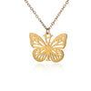 Wholesale Stainless Steel And Copper Letter And Butterfly Pendant Necklace With Electroplating Hollow Design