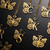 Wholesale Stainless Steel And Copper Letter And Butterfly Pendant Necklace With Electroplating Hollow Design