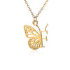 Wholesale Stainless Steel And Copper Letter And Butterfly Pendant Necklace With Electroplating Hollow Design