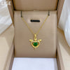 Wholesale Stainless Steel And Copper Love Wings Animal Zodiac Cartoon Minimalist Full Diamond Necklace Unisex