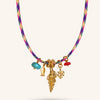 Wholesale Stainless Steel And Copper Multipendant Necklace With Animal Zodiac And Geometric Patterns Vacuum Plated