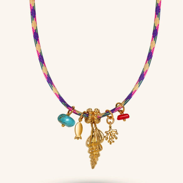 Wholesale Stainless Steel And Copper Multipendant Necklace With Animal Zodiac And Geometric Patterns Vacuum Plated