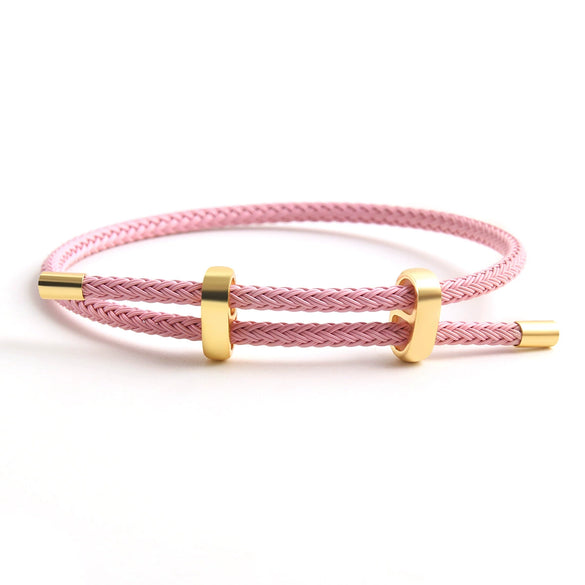 Wholesale Stainless Steel And Copper Wire Rope Bracelet Geometric Style Goldplated Electroplated For Couple