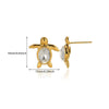 Wholesale Stainless Steel And Copper Zircon Geometric Ocean Turtle Earrings With Electroplating