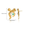Wholesale Stainless Steel And Copper Zircon Geometric Ocean Turtle Earrings With Electroplating