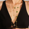 Wholesale Stainless Steel And Czech Glass Geometric Light Luxury Niche Necklace 18K Gold Plated