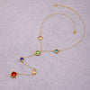 Wholesale Stainless Steel And Czech Glass Geometric Light Luxury Niche Necklace 18K Gold Plated