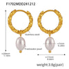 Wholesale Stainless Steel And Freshwater Cultured Pearl Earrings With Twist Buckle Pvd Plated In 18K True Gold Geometric Style