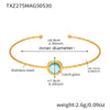 Wholesale 316L Stainless Steel And Glass Stone Open Bracelet With Geometric Style And Electroplating Processing