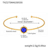 Wholesale 316L Stainless Steel And Glass Stone Open Bracelet With Geometric Style And Electroplating Processing