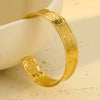 Wholesale Stainless Steel And 18K Electroplated Women's Fashion Widefaced Texture Bracelet Jewelry