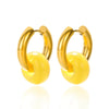 Wholesale Stainless Steel And Natural Stone Geometric Earrings With 18K Gold Pendant And Electroplating For Women
