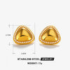 Wholesale Stainless Steel And Pearl Inlaid Geometric Triangle Earrings For Women With Electroplating Treatment