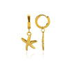 Wholesale Stainless Steel And Pearl Mini Flower Fivepointed Star Pendant Earrings Set With Electroplating