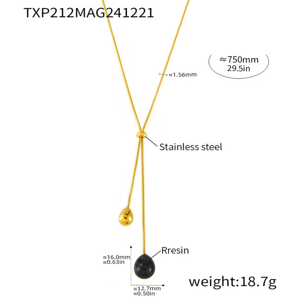 Wholesale 316L Stainless Steel And Resin Jewelry Set With Multicolored Dropshaped Pendant Tassel Electroplating Geometric Style For Women