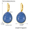 Wholesale 316L Stainless Steel And Resin Jewelry Set With Multicolored Dropshaped Pendant Tassel Electroplating Geometric Style For Women