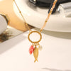 Wholesale Stainless Steel And Titanium Steel Animal Zodiac Inlay Pvd Vacuum Plating Pendant Necklace For Women