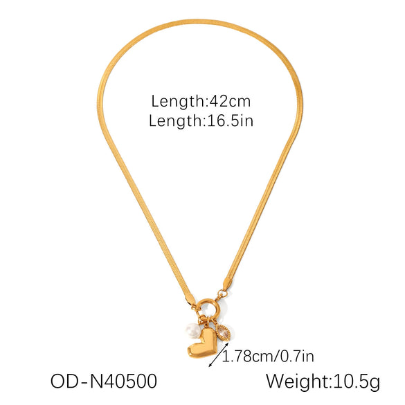 Wholesale Stainless Steel And Titanium Steel Animal Zodiac Inlay Pvd Vacuum Plating Pendant Necklace For Women